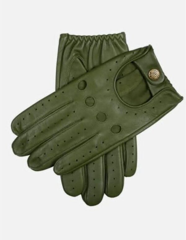 Stylish Leather Driving Gloves for Men – Perforated, Breathable & Comfortable Fit