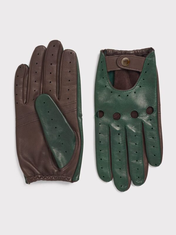 Stylish Leather Driving Gloves for Men – Perforated, Breathable & Comfortable Fit - Image 4
