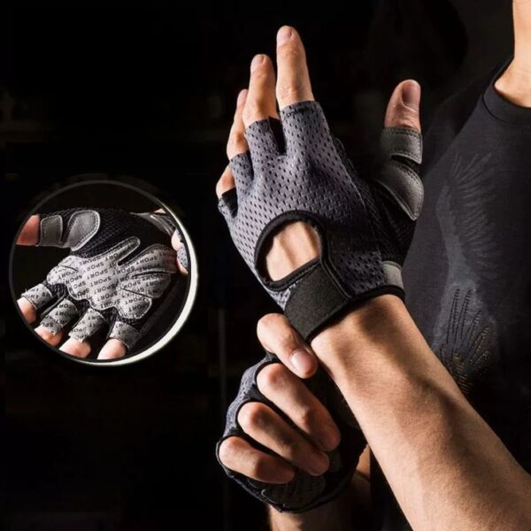 Premium Half-Finger Gym Gloves for Weightlifting & Fitness | Breathable & Padded Grip - Image 4
